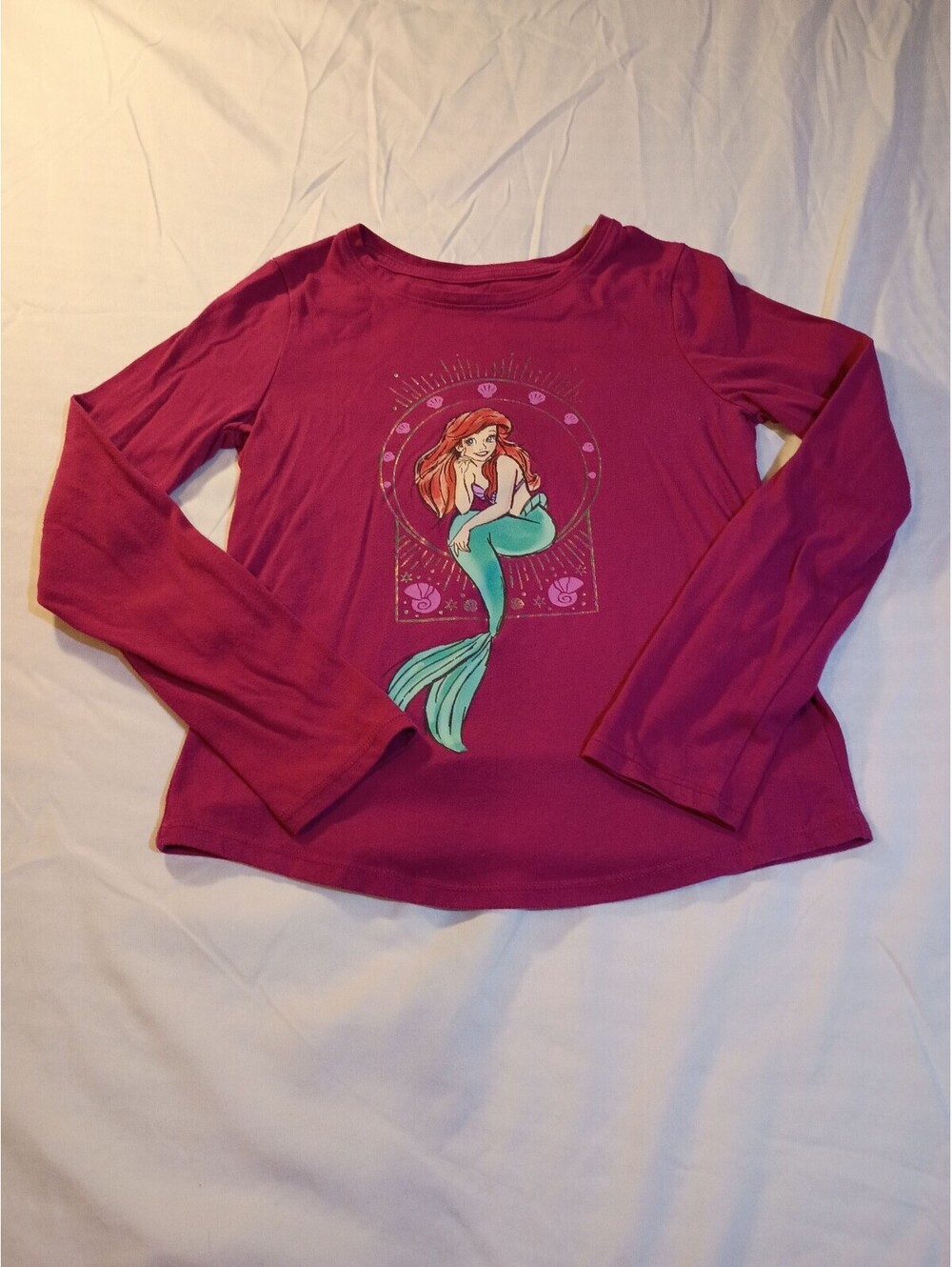 Disney Jumping Beans Girls' Long Sleeve Ariel T-Shirt Size 10